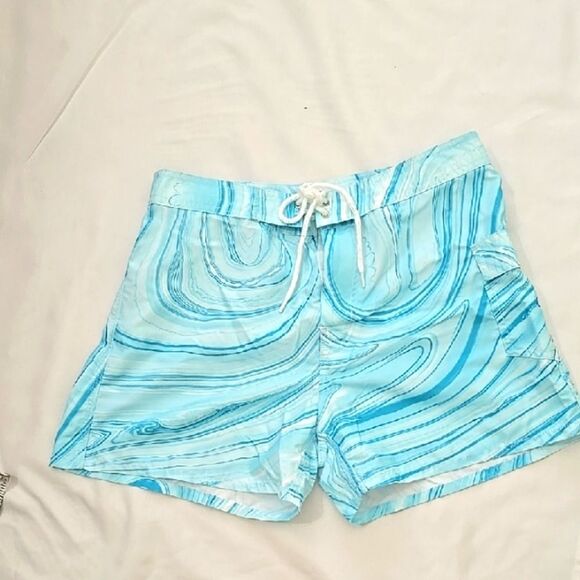 OP Sport, Vintage,blue Patterned Women's Shorts 7/8 - Picture 1 of 6